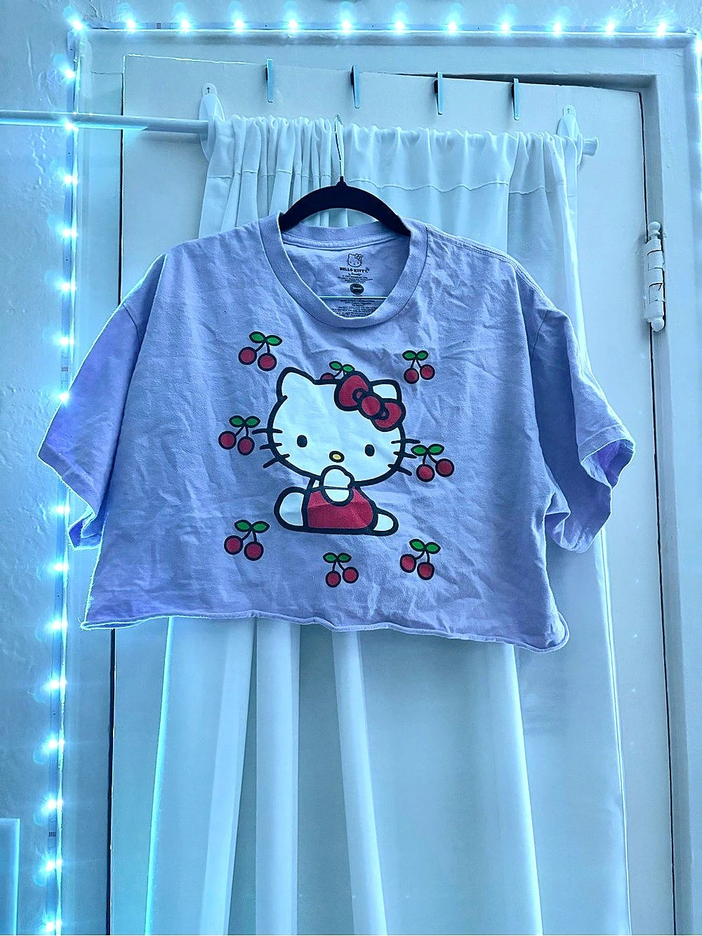 Sanrio Hello Kitty Cherry Crop Top Purple Size Large